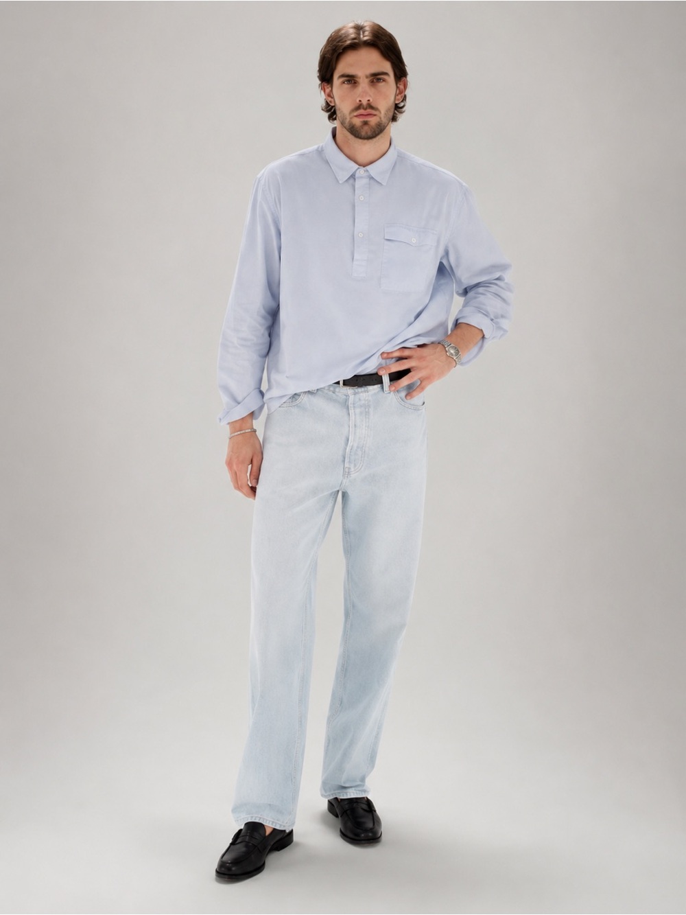 Alex Mill Light Wash Roomy Straight Jeans 30 High Rise Denim